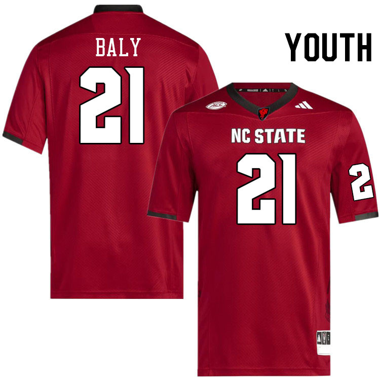 Youth #21 Jivan Baly NC State Wolfpack College Football Jerseys Stitched-Red